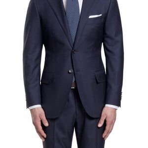 Vitale Barberis Canonico Proper Cloth S 110s Merino Wool Navy Suit Jacket Men’s